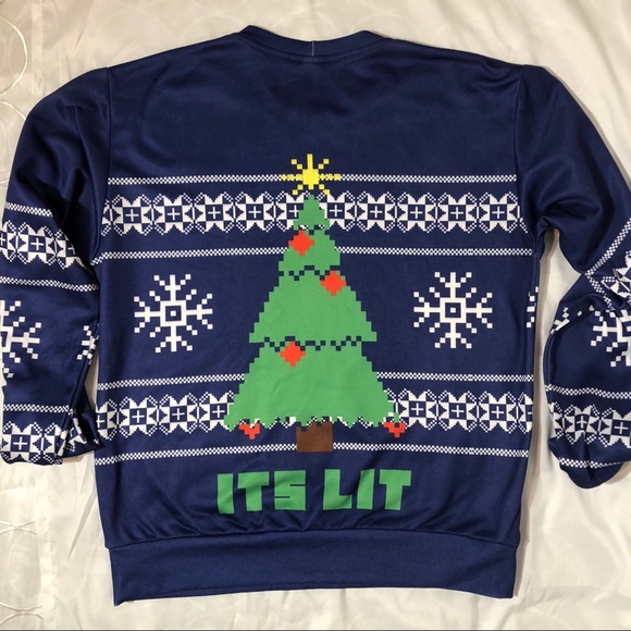 ⬇️RageOn! “ITS LIT” Holiday Christmas Pullover | M - Picture 7 of 7